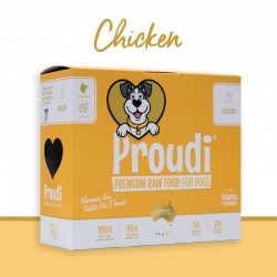 Proudi 急凍單一蛋白生肉狗糧 雞肉 2.4kg (200g x12件)