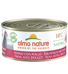 <購買正價貨品滿$500~可以優惠價$15換購> Almo Nature HFC Natural 吞拿魚+雞肉 貓罐頭 150g (5129) 到期日: 12/2025 