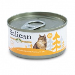 Salican 挪威森林 白肉吞拿魚+鯷魚 啫喱貓罐頭 85g x 48罐 兩箱優惠