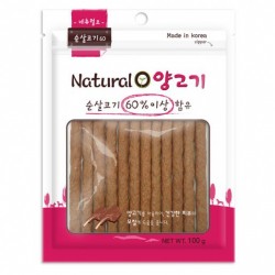 Natural O 羊肉條 狗小食 100g (桃紅)