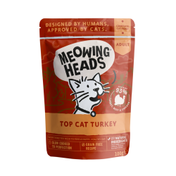 Meowing Heads - Top Cat Turkey 貓頭 無穀物貓用濕食包 (93%放養火雞肉+草飼牛+雞肉), 100g