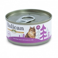 Salican 挪威森林 白肉吞拿魚+蟹柳 Surimi (啫喱) 貓罐頭 85g x 24罐 原箱優惠