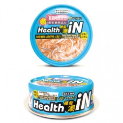 Seeds Health iN 機能湯罐-白身鮪魚+吻仔魚+菊苣醣素 貓罐頭 80g