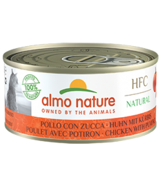 【購買正價貨品滿$500~可以以優惠價$15換購】Almo Nature - HFC Natural系列 雞肉+南瓜 貓罐頭 150g 到期日: 3/2025 (5123)