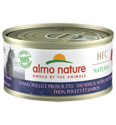 【購買正價貨品滿 $300/$800 可換購】　　　  Almo Nature HFC Natural 吞拿魚, 雞肉, 火腿 貓罐頭 (9081) 70g 到期日: 03/2022