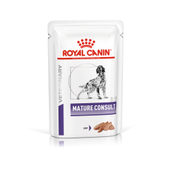  [凡購買處方用品, 訂單滿$500或以上可享免費送貨]　　Royal Canin - Mature Consult 老年犬配方 袋裝狗濕糧 (loaf) 85g x12包原箱