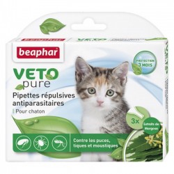 【購買正價貨品滿$300/$800可換購】　　　  Beaphar VETO Nature 自然滴劑 (1盒3支 - 幼貓)   到期日: 16/06/2023