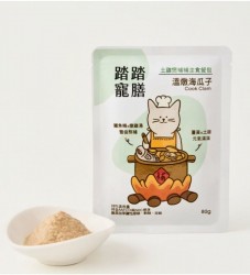 踏踏寵膳 土雞煲補補貓咪主食餐包 -溫燉海瓜子 80g (綠)