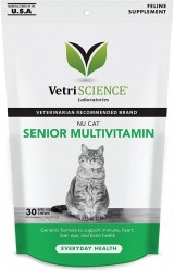 VetriScience - Senior Multivitamin 高齡貓隻多種維生素 咀嚼肉粒 30粒