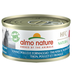 Almo Nature HFC Natural 吞拿魚+雞肉+芝士 貓罐頭(9080) 70g