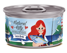 ＜購買正價貨品滿$300~可以優惠價$5換購＞　Natural Kitty 100% 鮮甜吞拿魚魚湯貓罐頭 80g