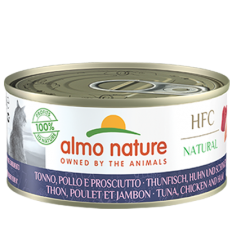 【購買正價貨品滿$300/$800可換購】　　　  Almo Nature - HFC Natural系列 雞肉+火腿+吞拿魚 (5131) 貓罐頭 150g  到期日: 17/08/2023