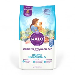 【購買正價貨品滿$300/$800可換購】　　　  HALO 自然光環 敏感腸胃 海鮮大雜燴配方 貓糧 3lb  到期日: 2/11/2023