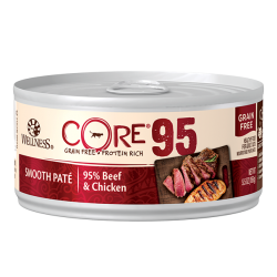 Wellness CORE 95% 鮮肉醬系列 無穀物 牛肉雞肉 貓罐 5.5oz x24罐優惠