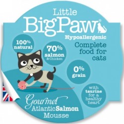 【購買正價貨品滿$300~可以以優惠價$8換購】Little Big Paw 傳統大西洋三文魚貓餐盒 mousse 85g  到期日: 3/2024
