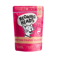 【購買正價貨品滿$800~即免費獲贈】Meowing Heads - So-Fish-Ticated-Salmon 貓頭 無穀物貓用濕食包 (93%三文魚+雞肉+草飼牛), 100g (粉紅色)　到期日: 8/2024
