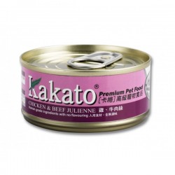 Kakato 卡格 雞, 牛肉絲 Chicken & Beef Julienne 貓狗罐頭 170g x 48罐 原箱優惠 (804)