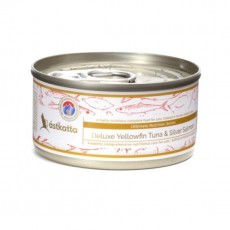<新產品> Astkatta 純黃鰭吞拿魚&銀三文魚肉絲 主食貓罐頭 80g (P00197)