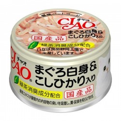 CIAO 白身吞拿魚 越光米入 貓罐 85g A-04