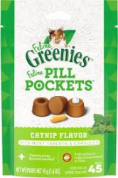 Greenies Feline pill pockets 餵藥輔助貓小食 - 貓草味 1.6oz  到期日: 09/12/2022