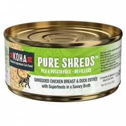 KOHA Pure Shreds 雞胸肉絲及鴨肉絲 貓主食罐 79g (綠)