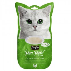 Kit Cat Purr Puree Plus+ 膠原蛋白雞肉醬 (膠原蛋白護理) 貓小食 60g (15g x4小包) <綠色>