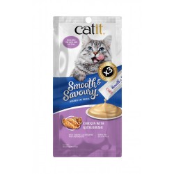 <<新品優惠>>Catit Smooth & Savoury 鮮肉泥小食 Lickable Cat Treats  雞肉+鰹魚 Chicken with Katsuobushi 60g (15g x4 獨立包裝)