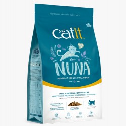 【購買正價貨品滿$300/$800可換購】　　　Catit Nuna 低致敏無麩昆蟲蛋白全貓糧 - 鯡魚味 2.27kg (藍)　　到期日:27/2/2023