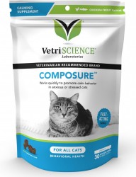 VetriScience - Composure 貓用情緒調節保健小食 咀嚼肉粒 雞肉鱒魚味 30粒