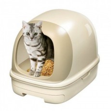 ＜購買正價貨品滿$2000 ~ 即免費獲贈＞ Kao 日本花王 雙層有頂貓砂盆+木屑砂+吸墊(1週份)套組 象牙白色 (日本製) (價值$370)《優惠不包括RC或Hill's產品》