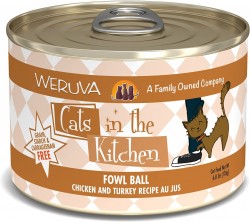 【購買正價貨品滿$300/$800可換購】　 Weruva Cats in the Kitchen Fowl Ball  雞湯無骨及去皮雞肉火雞 貓罐頭 170g  到期日: 08/2023