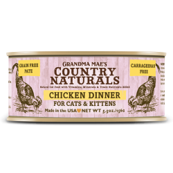 <<快閃超值優惠, 以低至75折優惠訂購!!>>  Country Naturals 無穀物 雞肉醬煮配方 貓罐頭 5.5oz
